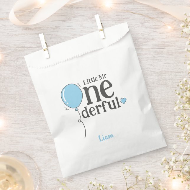 Sachets En Papier Mignonne Petit M. Onederful Premier Anniversaire B (Coupé)