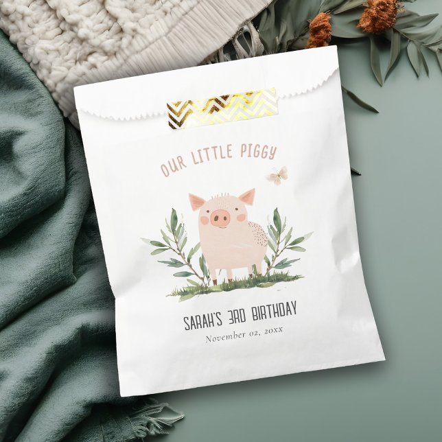 Sachets En Papier Mignonne petit porc de ferme Anniversaire de enfan (Créateur téléchargé)