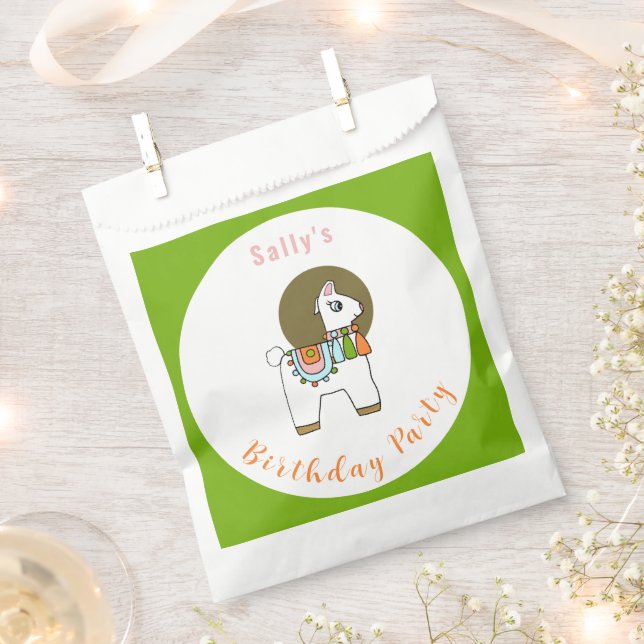 Sachets En Papier Mignonne pinata llama fête du Jeudi (Coupé)