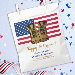 Sachets En Papier Militaire USA American Flag Boots Retirement Party