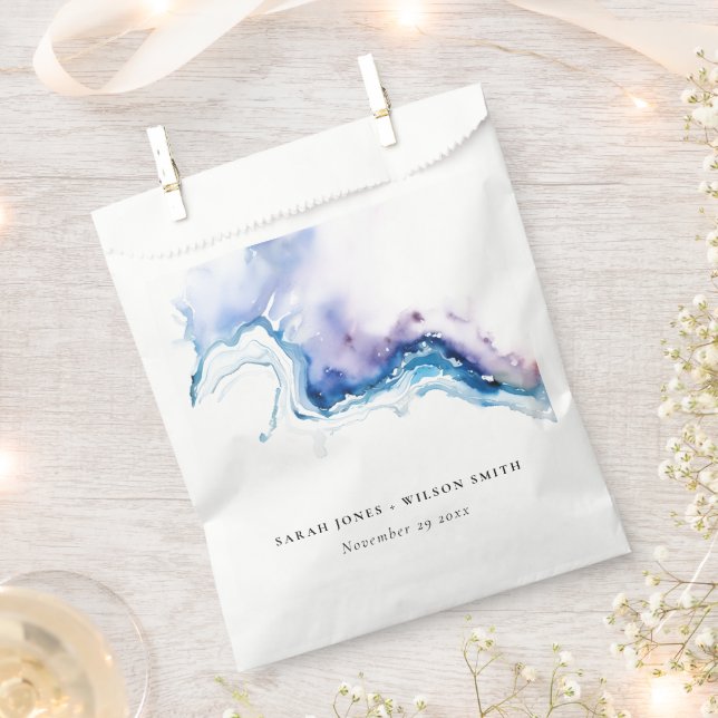 Sachets En Papier Minimal Coastal Sea Beach Watercolor Wedding (Coupé)
