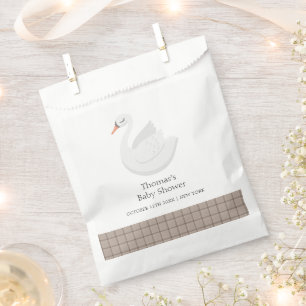 Sachets En Papier Minimal moderne Swan Plaid En vichy Baby shower ga