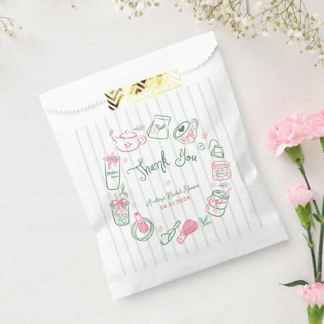 Sachets En Papier Minimal Perfect Matcha  Bridal Shower Thank You (Scellé)