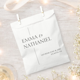 Sachets En Papier Minimaliste minimaliste simple Mariage noir blanc