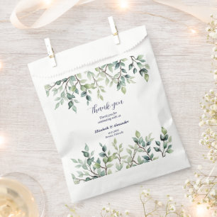 Sachets En Papier Minimaliste Simple Joli feuille branches mariage