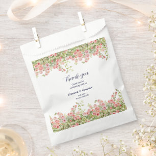 Sachets En Papier Minimaliste Simple Joli rose vigne mariage floral