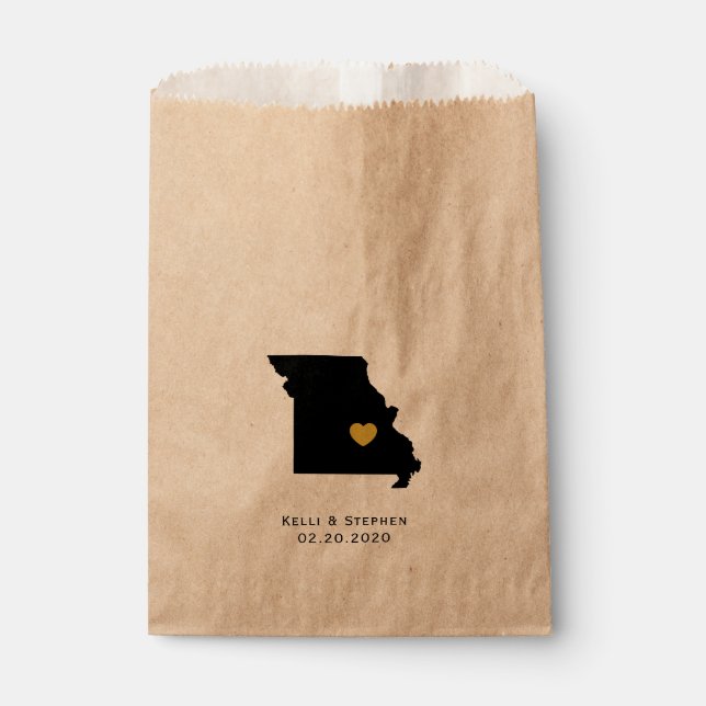 Sachets En Papier Missouri Wedding Favor Treat Sacks, Sacs-cadeaux (Devant)