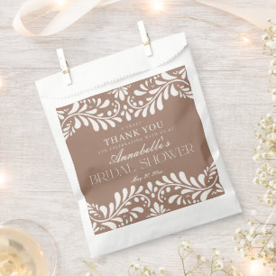 Sachets En Papier Mocha Brown Talavera Fête de Mariage de la Mariée