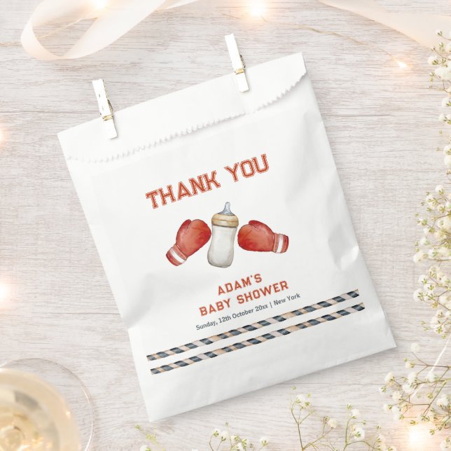 Sachets En Papier Modern Boxing Little Champion Baby Shower  (Coupé)