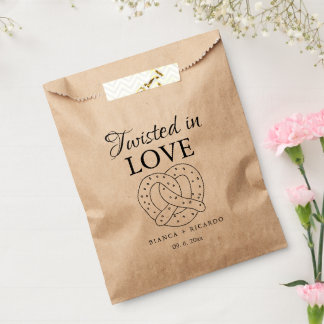 Sachets En Papier Modern We tied the knot pretzel favor bag wedding 