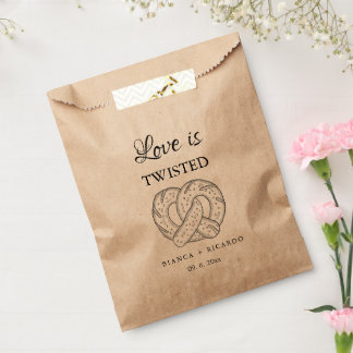 Sachets En Papier Modern We tied the knot pretzel favor bag wedding 