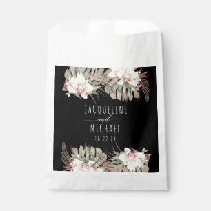 Sachets En Papier Moderne Black Blush Floral Folige de la Jungle