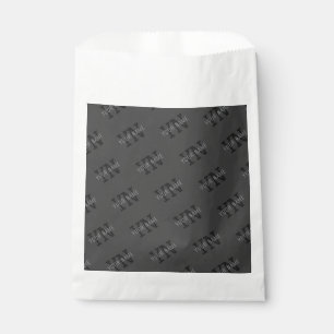 Sachets En Papier Moderne Carreaux Gris Foncé Monogramme Nom/autre T