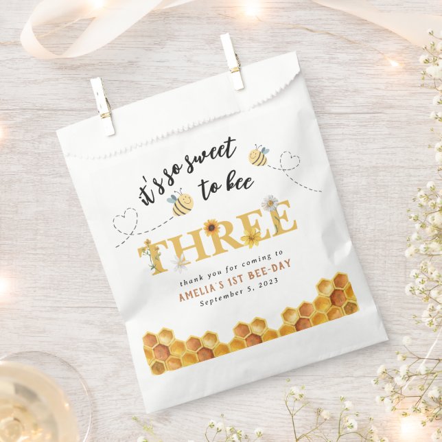 Sachets En Papier Moderne Cute C’est tellement doux d’être trois ans (Coupé)