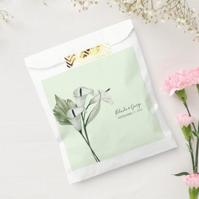 Sachets En Papier Moderne Elégant blanc Calla Lilies Mariage (Scellé)