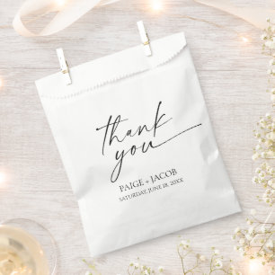 Sachets En Papier Moderne minimaliste Élégant Mariage noir blanc