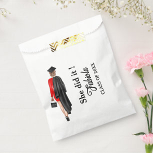 Sachets En Papier Moderne Script Graduation Fille Parti