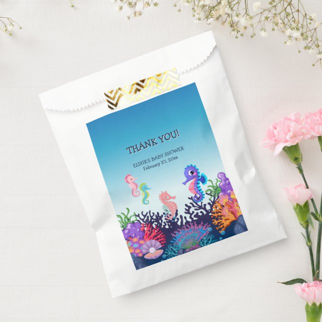 Sachets En Papier Moderne sous le Baby shower de Seahorse (Scellé)