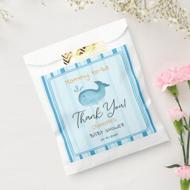 Sachets En Papier Mommy To Be Cute Whale Baby Shower (Scellé)