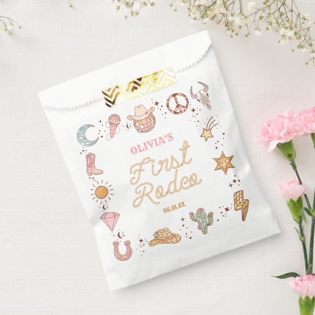 Sachets En Papier Mon premier Rodeo Disco Cowgirl 1ère fête d'annive (Scellé)