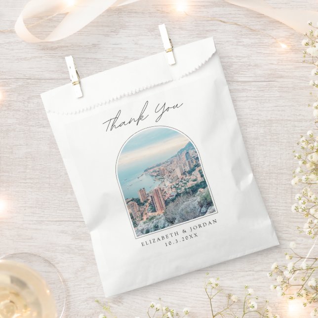 Sachets En Papier Monaco Mariage Favoriser la Côte d'Azur Merci (Coupé)