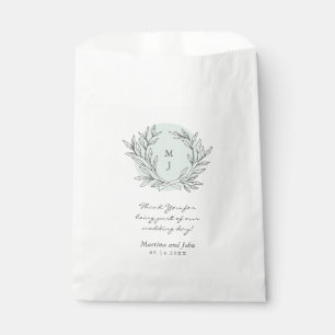 Sachets En Papier Monnaie Rustique Monogramme Wreath Wedding Favor B