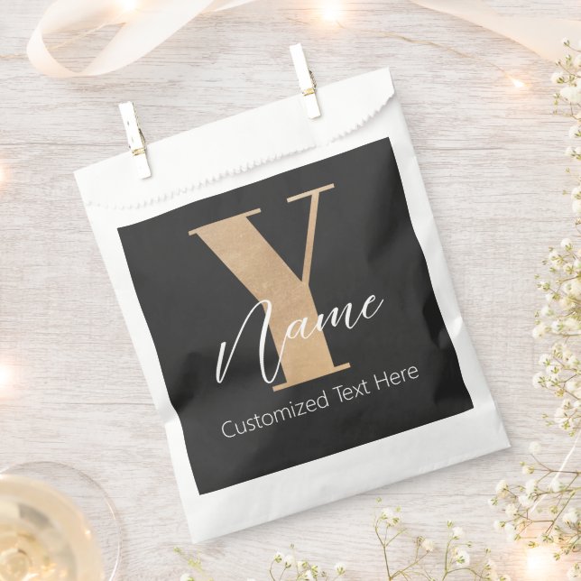 Sachets En Papier Monogramme avec initiale Y et nom personnalisé (Coupé)