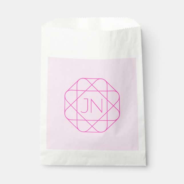 Sachets En Papier Monogramme Cool, Style de Logo Hip | Rose & Magent (Devant)
