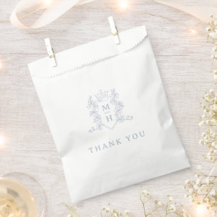 Sachets En Papier Monogramme couronne coeur crête argent blanc maria