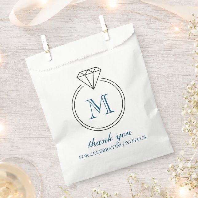 Sachets En Papier Monogramme d'anneau de diamant (Coupé)