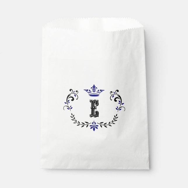 Sachets En Papier Monogramme de couronne 'E' (Devant)
