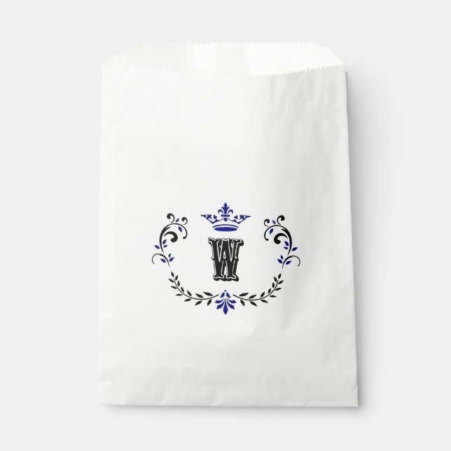 Sachets En Papier Monogramme de couronne 'W' (Devant)