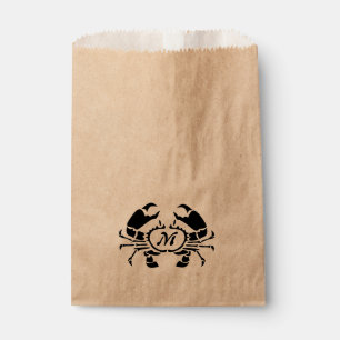Sachets En Papier Monogramme de crabe en forme de crayon noir