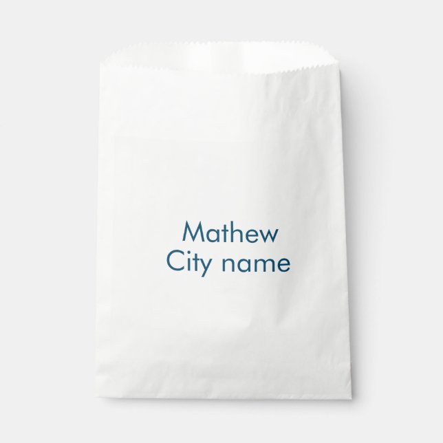 Sachets En Papier monogramme de lettre initiale simple ajoutez votre (Devant)