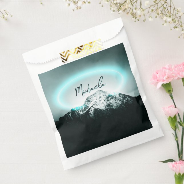 Sachets En Papier Monogramme de lumière de néon bleu mystérieux de m (Scellé)