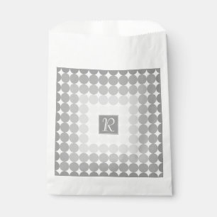 Sachets En Papier Monogramme des cercles gris modernes