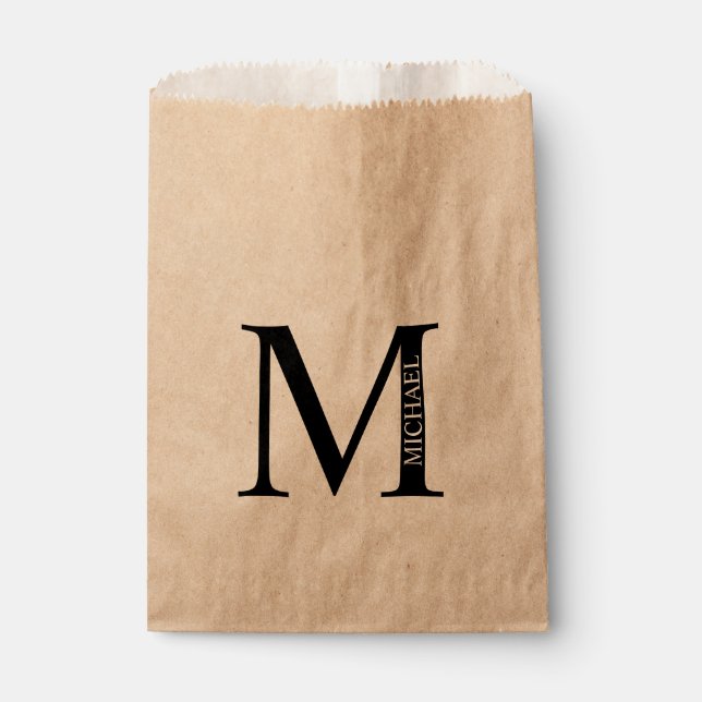 Sachets En Papier Monogramme et nom personnalisés (Devant)