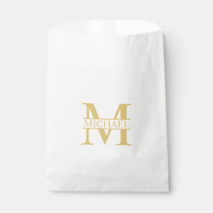 Sachets En Papier Monogramme et nom personnalisés Gold