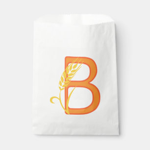 Sachets En Papier monogramme floral B lettre majuscule