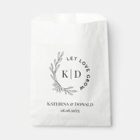 Monogramme Laisser Aimer Graines Mariage Favor Sac