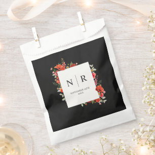 Sachets En Papier Monogramme Mariage Delicate Poppy Dark Mariage