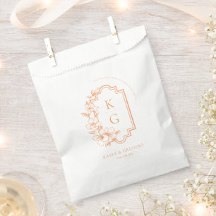 Sachets En Papier Monogramme minimum Faveurs de mariage botanique