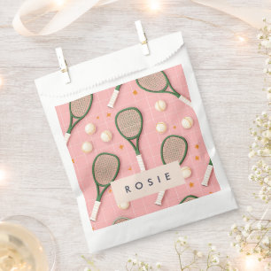 Sachets En Papier Monogramme Personnalisé Retro Tennis Racket Motif