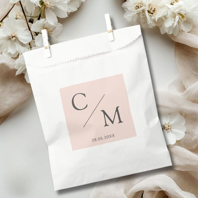 Sachets En Papier monogramme simple et élégant (Simple and elegant monogram favor bag)