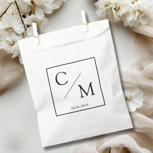Sachets En Papier monogramme simple et élégant