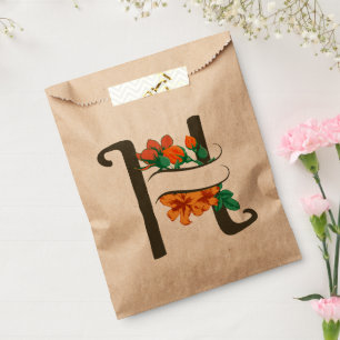 Sachets En Papier Monographie florale H lettre majuscule