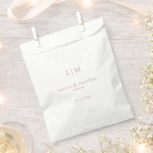 Sachets En Papier Monographie rose Rose simple Mariage élégant
