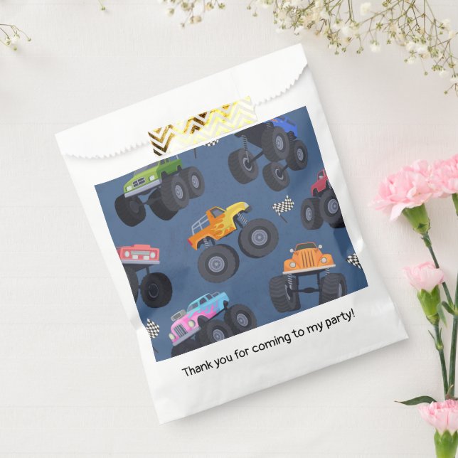 Sachets En Papier Monster Trucks fête d'anniversaire (Scellé)