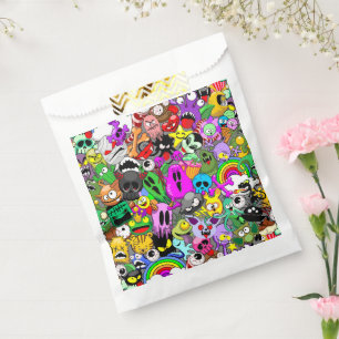 Sachets En Papier Monstres caractères mignons Motif d'Halloween