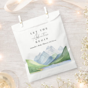 Sachets En Papier Montagnes aquarelles - Que l'aventure commence